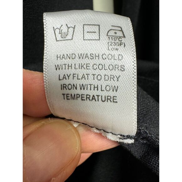 MICHAEL STARS Black Bell Sleeve Peplum Hem Long Sleeve Mini Dress, Sz M - Picture 9 of 9